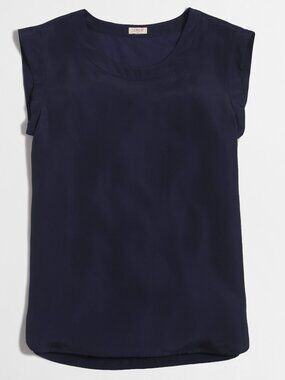 J.Crew Drapey Blouse Top Shirt Medium M Sleeveless Black